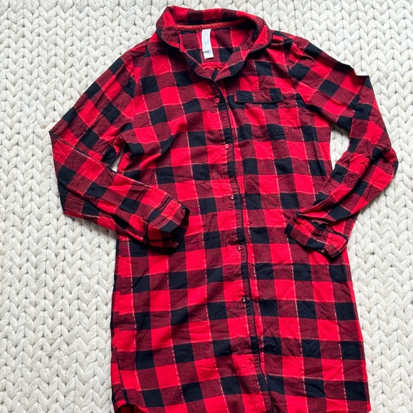 Stars Above Women’s Red Plaid Sleep Shirt XS - Picture 2 of 3